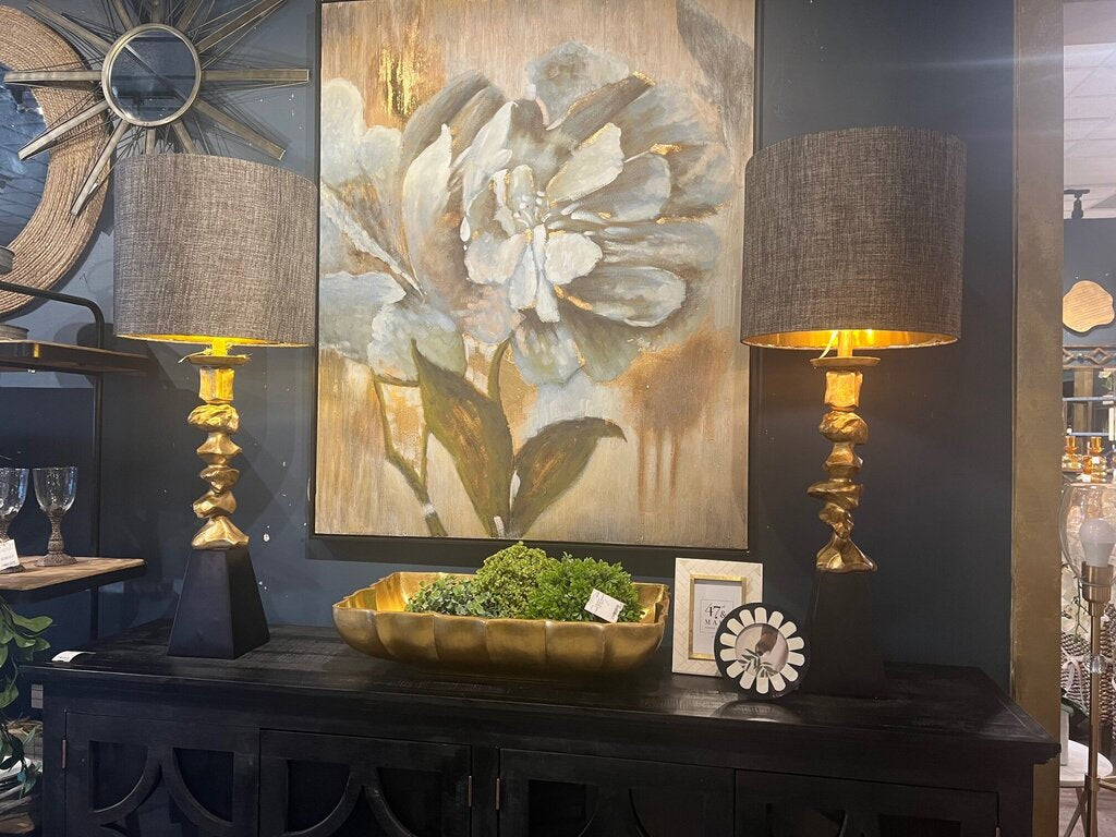 Vintage Gold & Black Table Lamp