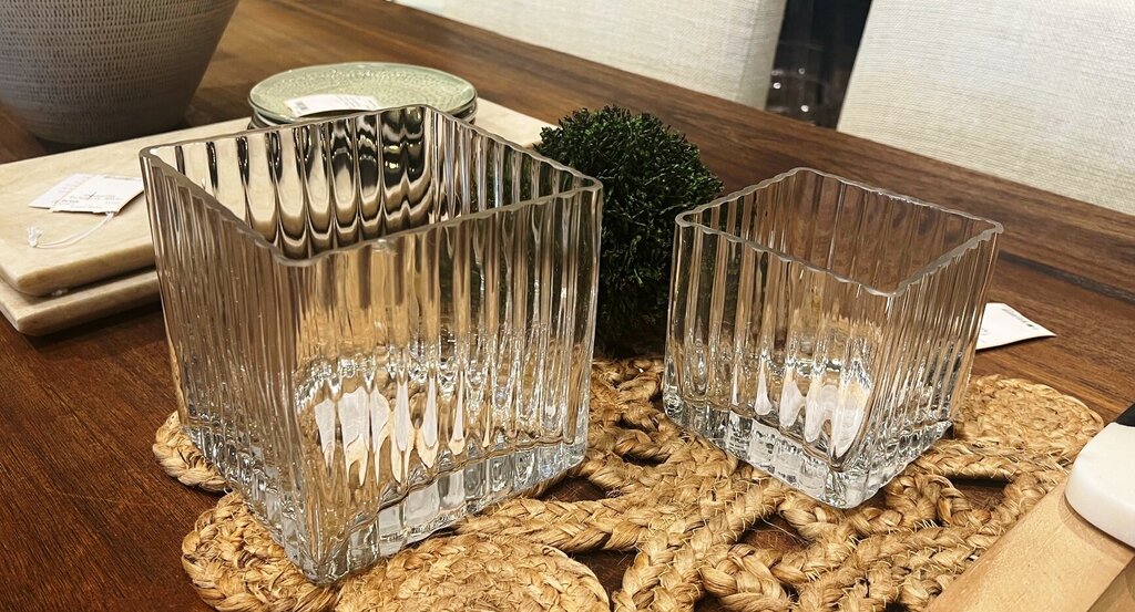 Square Clear Glass Vase