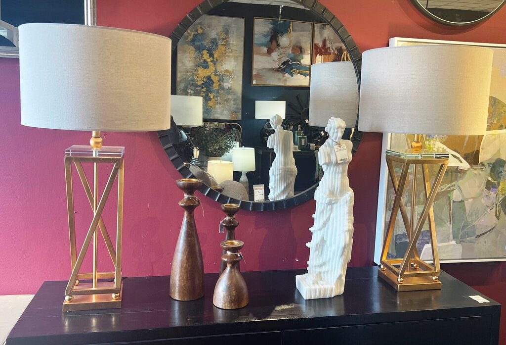 Gold & Crystal Table Lamp