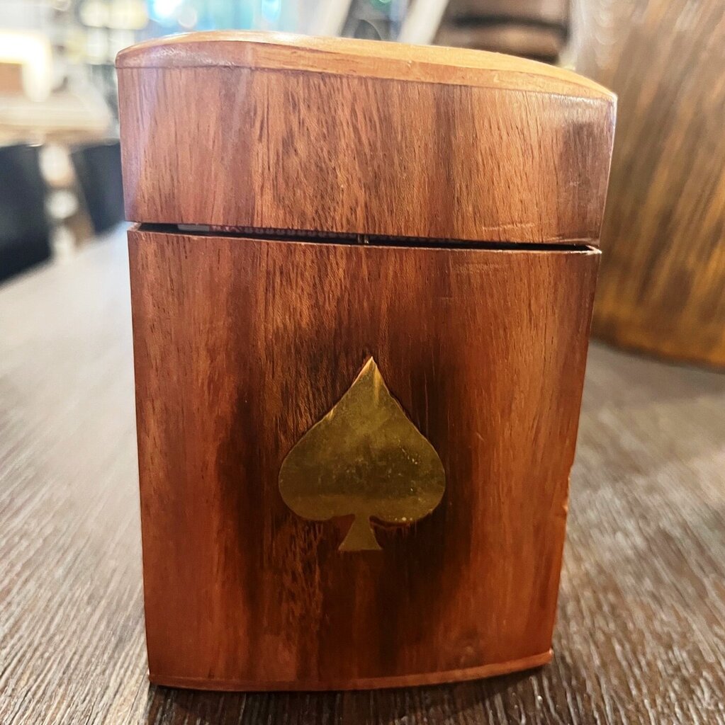 Wood Crafted Playing Card Set in Wooden Box