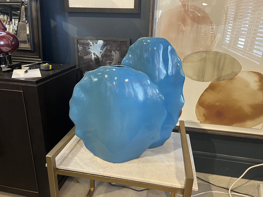 Ruffled Feathers Blue Vases - Set of 2