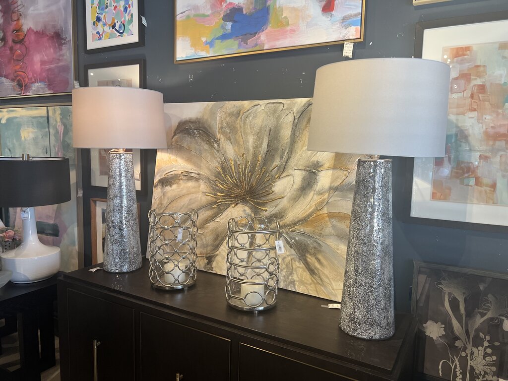 Crackled Glass Lamp