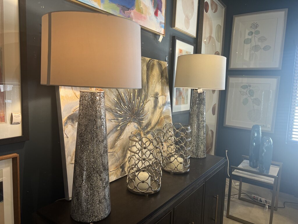 Crackled Glass Lamp
