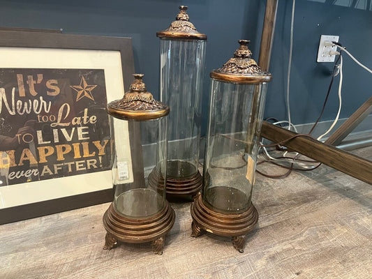 Glass Canisters - Set of 3