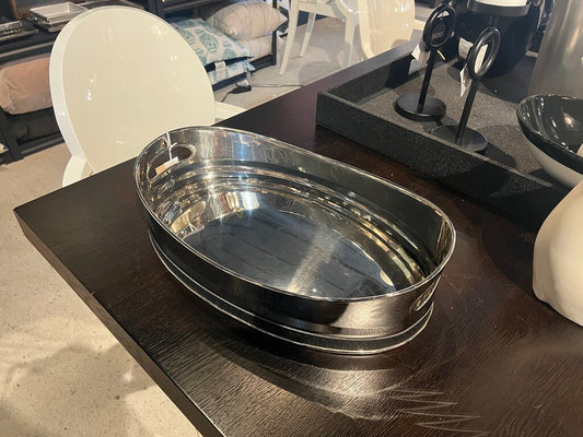 Leather Silver Tray