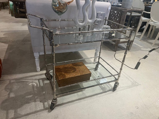 Silver & Glass Bar Cart