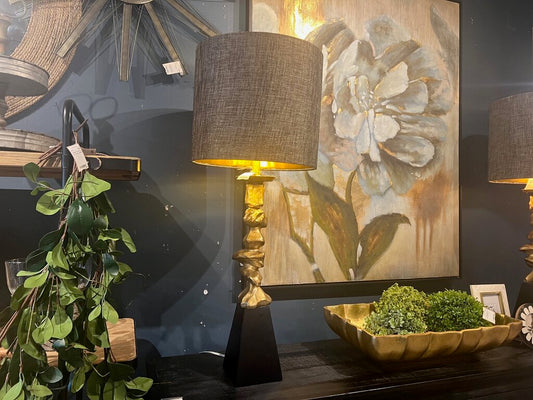 Vintage Gold & Black Table Lamp
