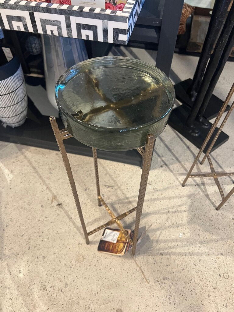 Glass Disk Top Drink Table