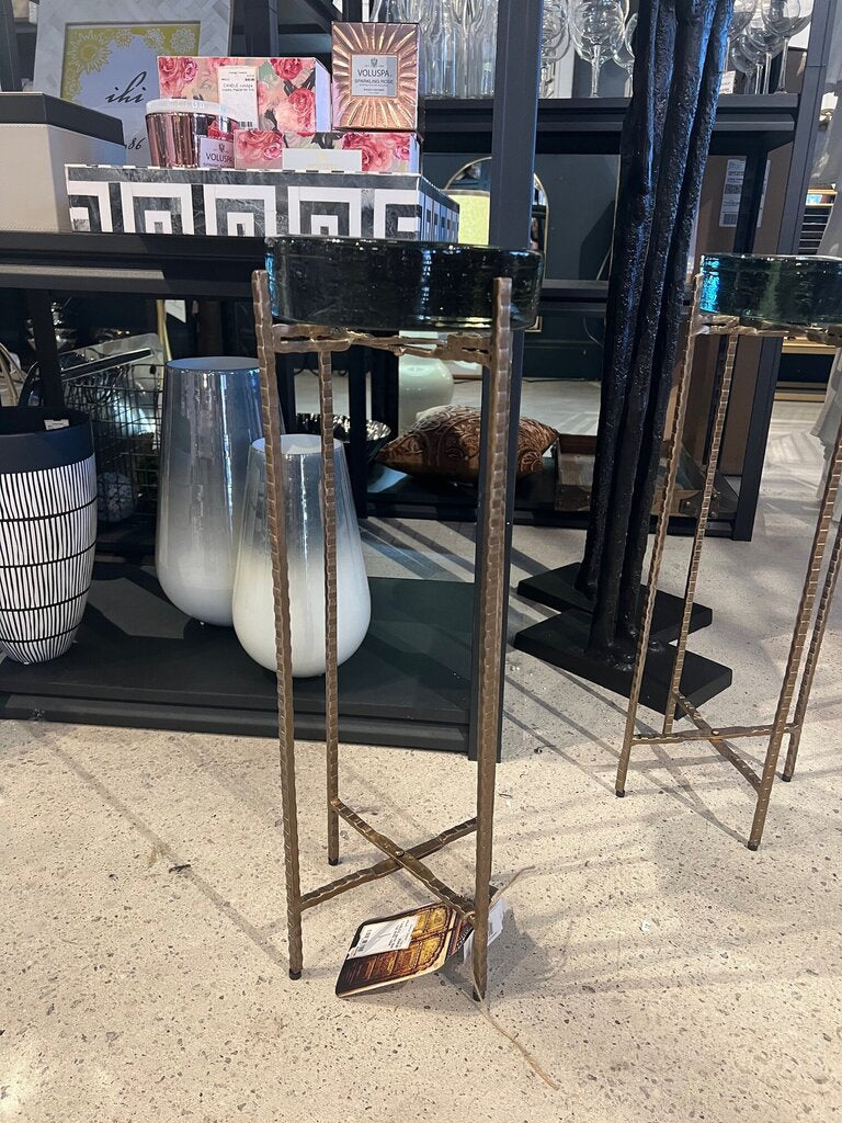 Glass Disk Top Drink Table