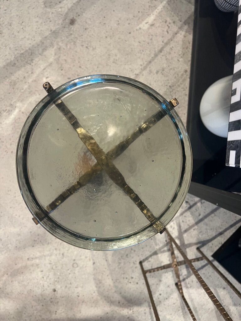Glass Disk Top Drink Table