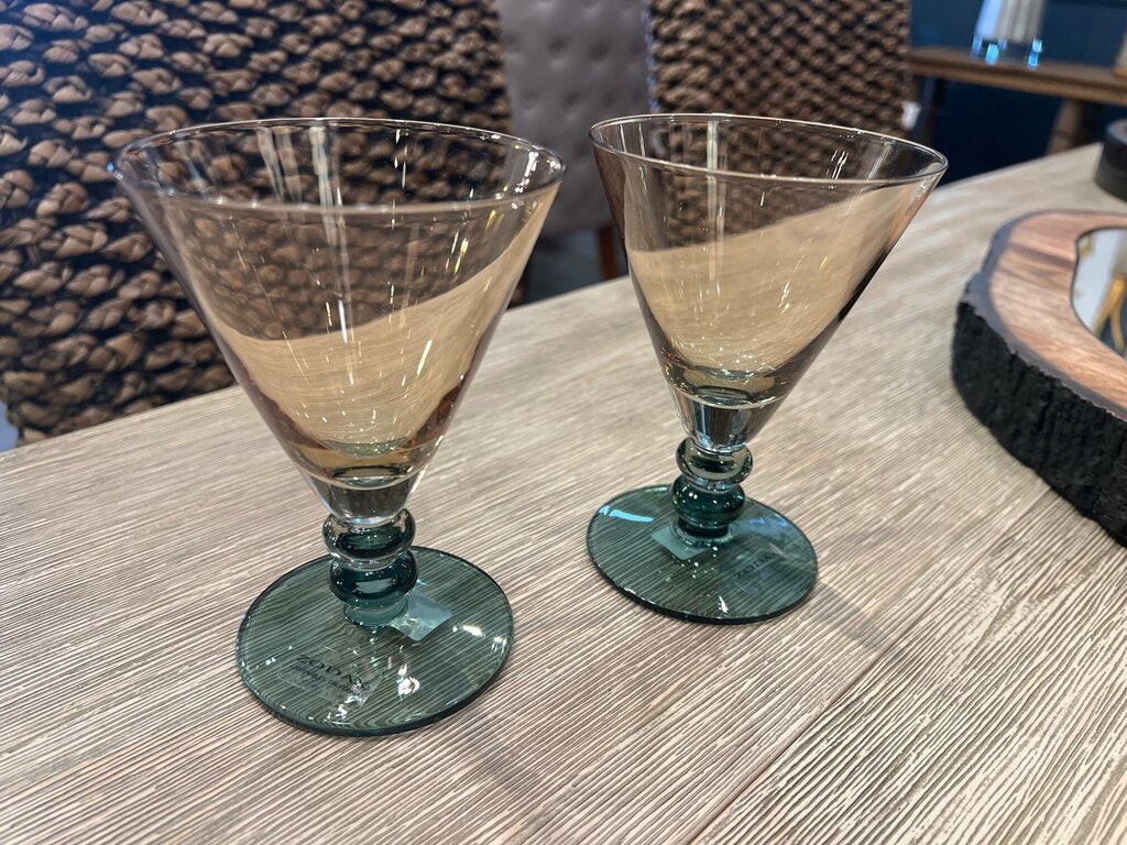 Fusion Two Tone Green Ivy Glasses - Set of 2