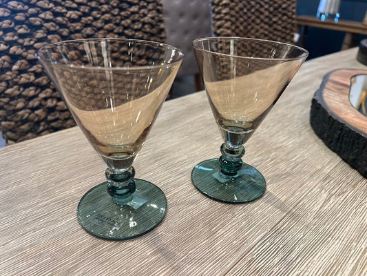 Fusion Two Tone Green Ivy Glasses - Set of 2