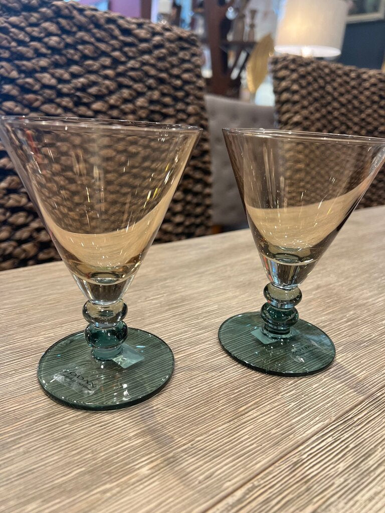 Fusion Two Tone Green Ivy Glasses - Set of 2