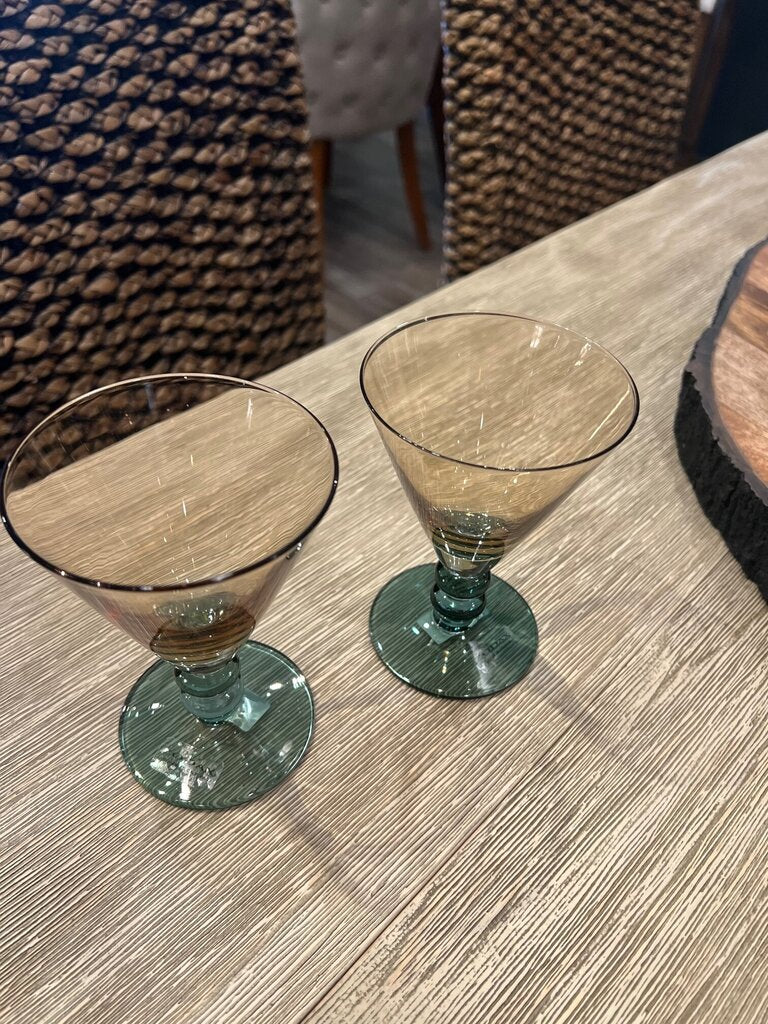 Fusion Two Tone Green Ivy Glasses - Set of 2